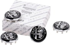 4 COPRIMOZZO ALFA ROMEO GIULIA STELVIO QUADRIFOGLIO VERDE ORIGINALI LOGO BORCHIE