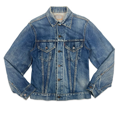 VINTAGE ORIGINAL ENDE 1960er LEVIS BIG E TYPE 3 TRUCKER JEANSJACKE MOD SKINS XS