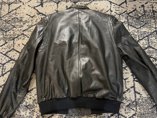 Berman's Black Leather CAFE Jacket w Zip-in Vest Liner- size 48 - Picture 12 of 12