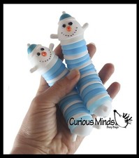 Set of 2 Snowman wiggle articulated fidget toys winter christmas party favor gif