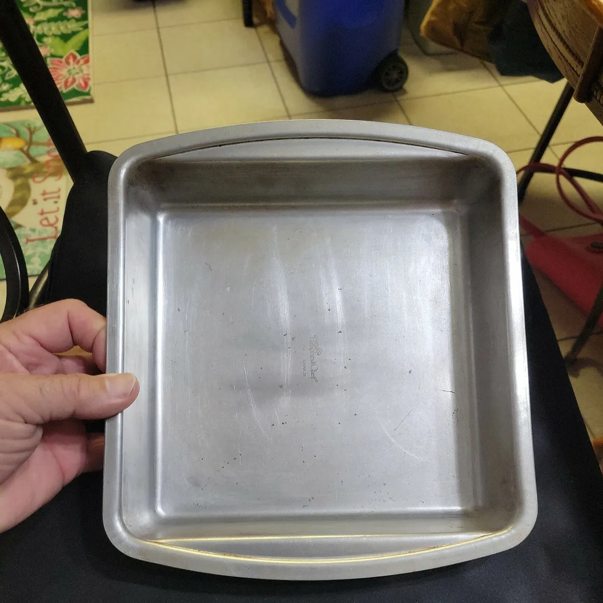 THE PAMPERED CHEF Aluminized Steel Metal Baking Pan 8X8 Square Brownies  Cakes