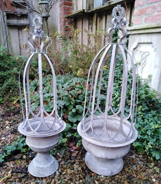 Vintage Metall Blumentopf Antike Urnenform | Rostiger Pflanzkbel Fr Innen  & Auen Rustikale Deko