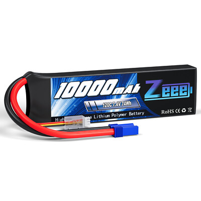 Zeee 7.4V 2S Lipo Akku 10000mAh 120C EC5-Stecker für RC Auto Truck Flugzeug LKW