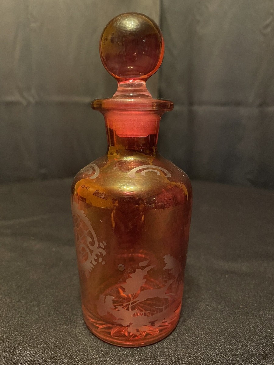 アンティーク香水 Vintage Cranberry glass perfume bottle with top Antique 1900s | eBay