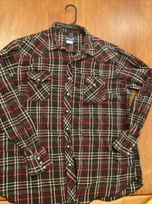 Vtg WRANGLER WESTERN Pearl Snap Button Down Plaid Flannel Shirt Mens XXL 2X TALL