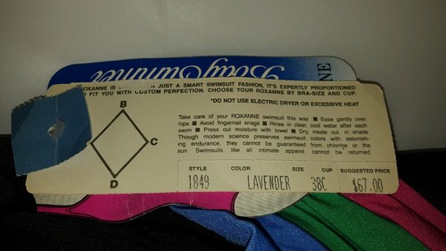 Vintage Roxanne Bathing suit pin up size 16 cup 38 C NOS with tags 9P - Picture 3 of 4