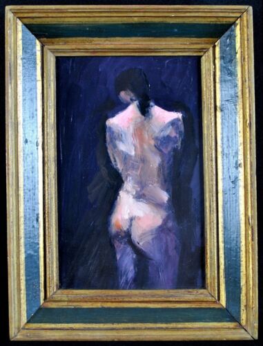 MID 20TH CENTURY IMPRESSIONIST OIL ON BOARD NUDE PORTRAIT OF A LADY PAINTING