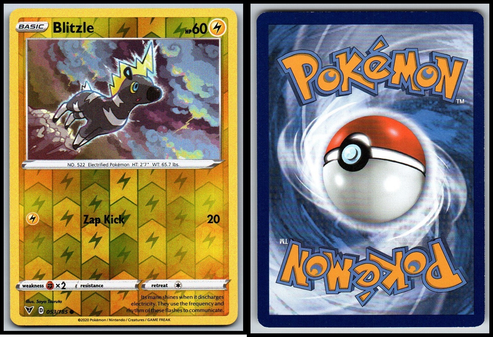 BLITZLE 053/185 REVERSE HOLO POKEMON CARD