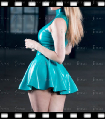 Latex Catsuit Sexy Gummi Dresses Mini Skirts Club Wear Party Hot Customized D93