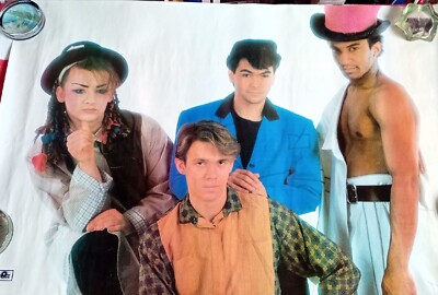 RARE 80's Large Poster CULTURE CLUB Boy George Scanlite 