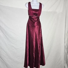 Vintage 90s y2k wine red deadstock rhinestone details formal dress