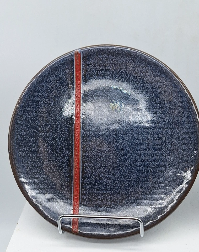 2 Platos de Gres Levi Target Rojo Rayas Aperitivo 6-3/4 S Azul Strauss SF Cal Foto 2 de 4