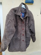 Hudson Leather Jacket Womens 16 Tan Brown Nubuck Leather Coat
