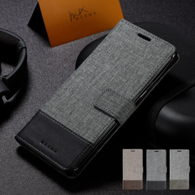 For Samsung Galaxy S25 S24 S23 S22 S21 S20 Canvas Leather Wallet Flip Case Cover