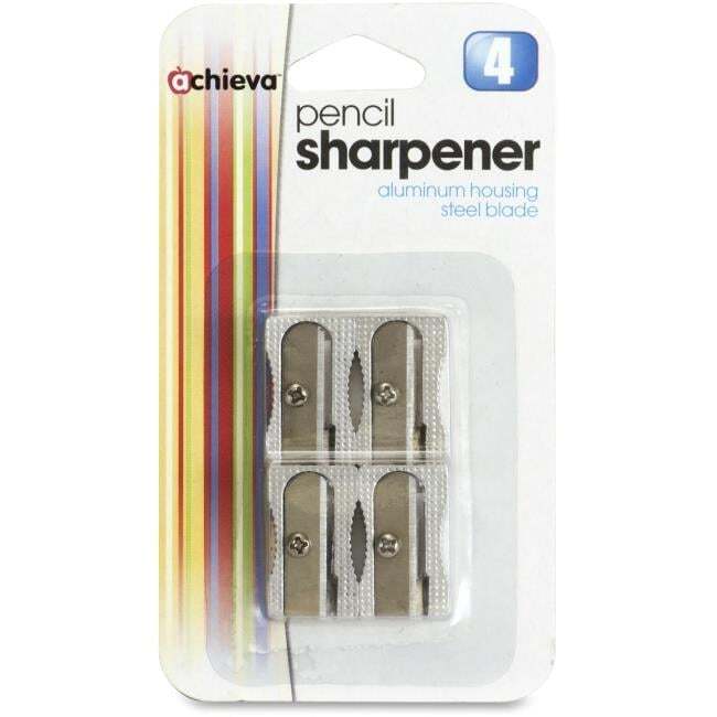 Officemate Achieva Pencil Sharpeners - Handheld - Metal, Aluminum - Metallic Silver - 4 / Pack Officemate Achieva Pencil Sharpeners - Handheld - Metal, Aluminum - Metallic Silver - 4 / Pack