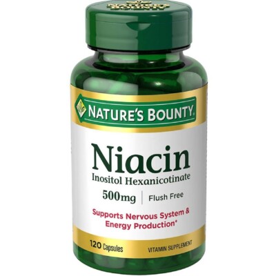 Nature's Bounty Niacin 500 mg 120 Capsules