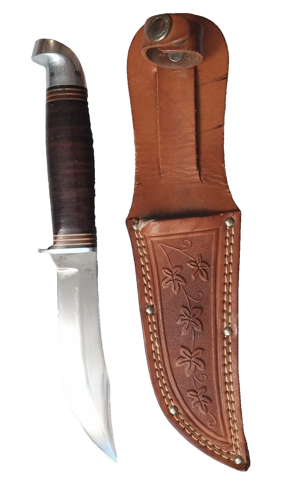 Brown Western Vintage de colección Cuchillos de Hoja Fija producidos en fábricas