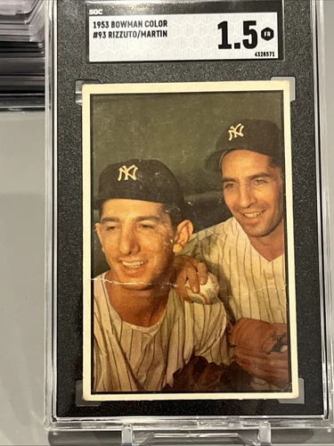 1953 Bowman Color #93 Phil Rizzuto/Billy Martin SGC - Great Eye Appeal - Yankees
