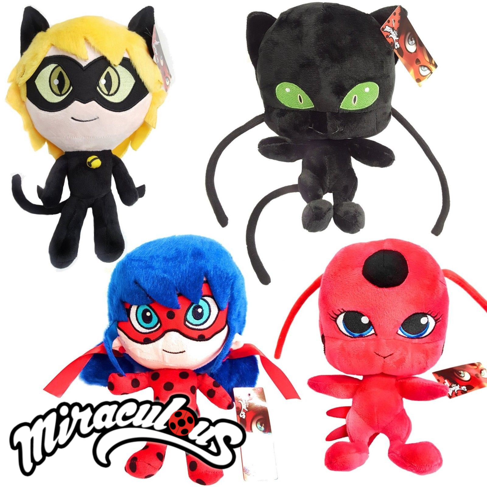 Peluche De Ladybug Prodigiosa Miraculous Cat Noir Tikki Plagg Cms Originales Ebay