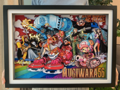 One Piece Straw Pirates Germa Picture Frame 3D Paper Art