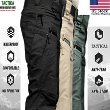 US Men Tactical Cargo Pants Soldier Straight-fit Work Combat Trousers Outdoor