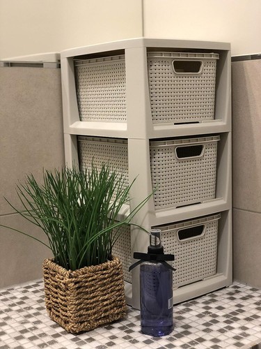 Storage Unit with Basket Drawers Tower Cabinet 4 Sizes S - XL 2 Colours Portable - Picture 14 of 42