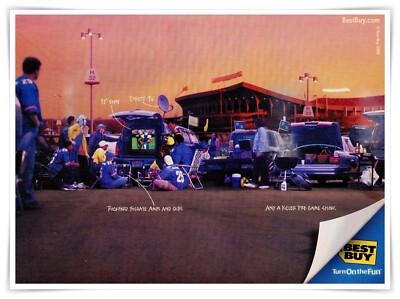 Best Buy Tailgate Party Turn on the Fun Vintage 2000 Full Page Magazine Ad