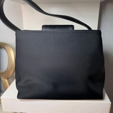 Coach Mini Black Canvas Tote Bag with Leather Trim-Minimalist Professional Style