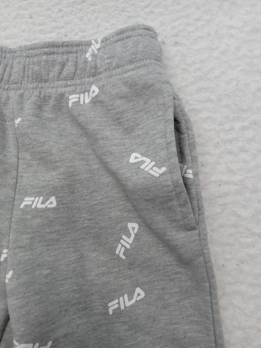 Fila Hooded Youth Size 8 Track Suit and Pants Gray/White Spellout Fleece - Picture 8 of 12