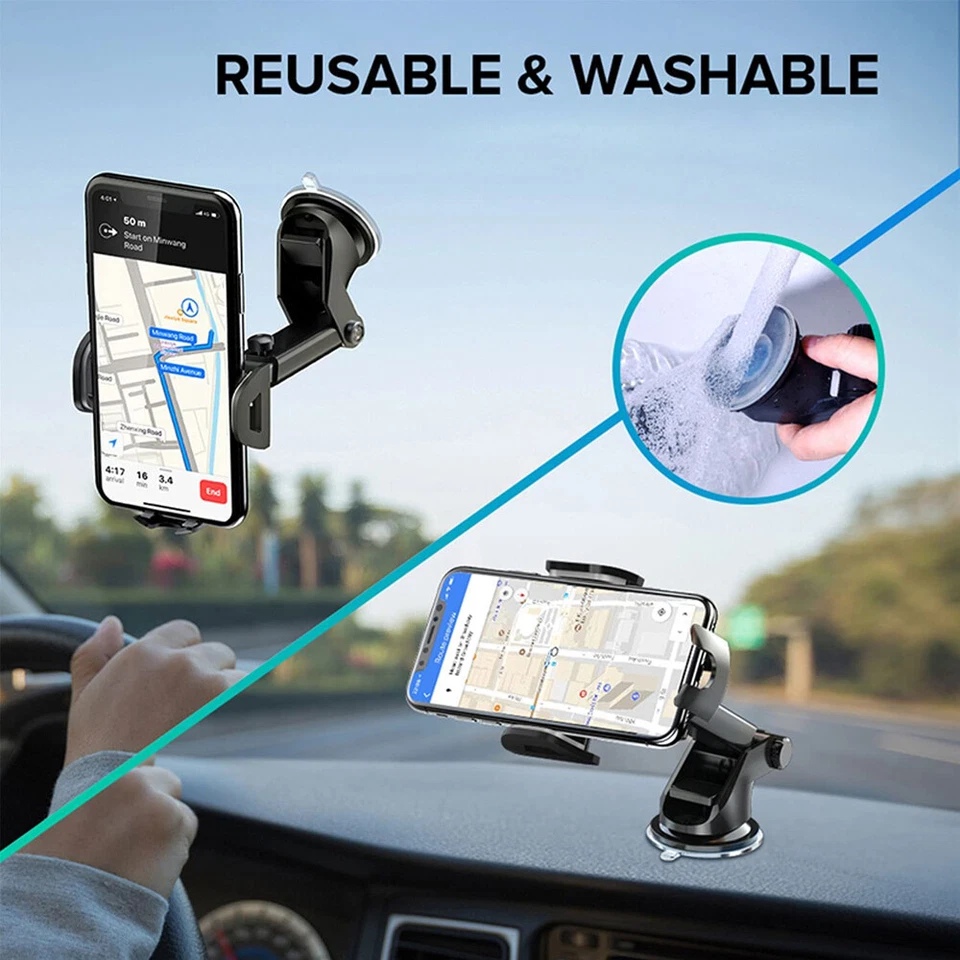 Car Windshield Dashboard Cell Phone Holder Mount Stand For iPhone Android GPS - Image 3 of 4
