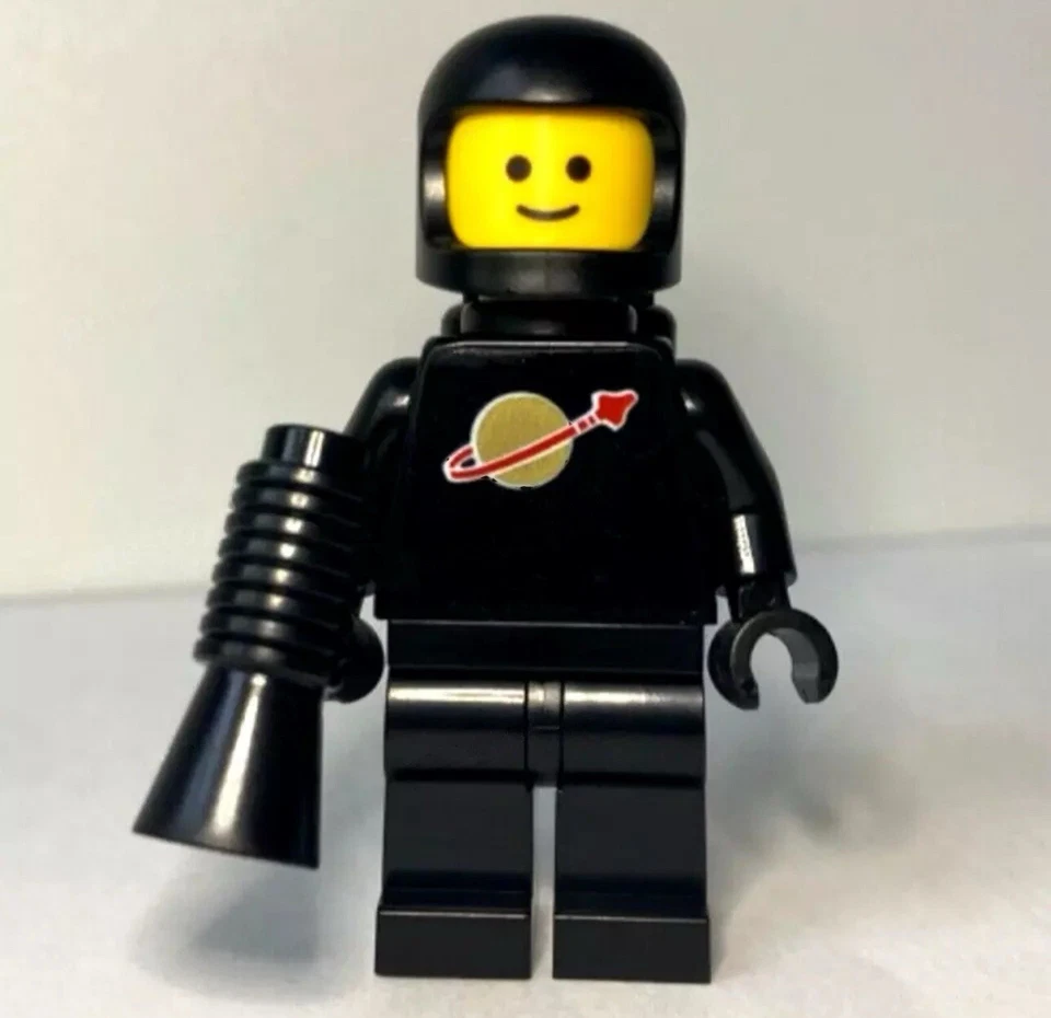 LEGO Classic Black Spaceman  W/ SPACE Helmet And Oxygen Tank And Megaphone - Image 2 of 2
