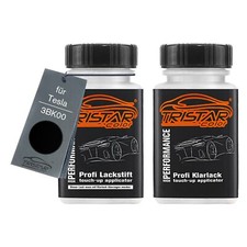 Autolack Lackstift Set für Tesla 3BK00 Jet Black Basislack Klarlack je 50ml