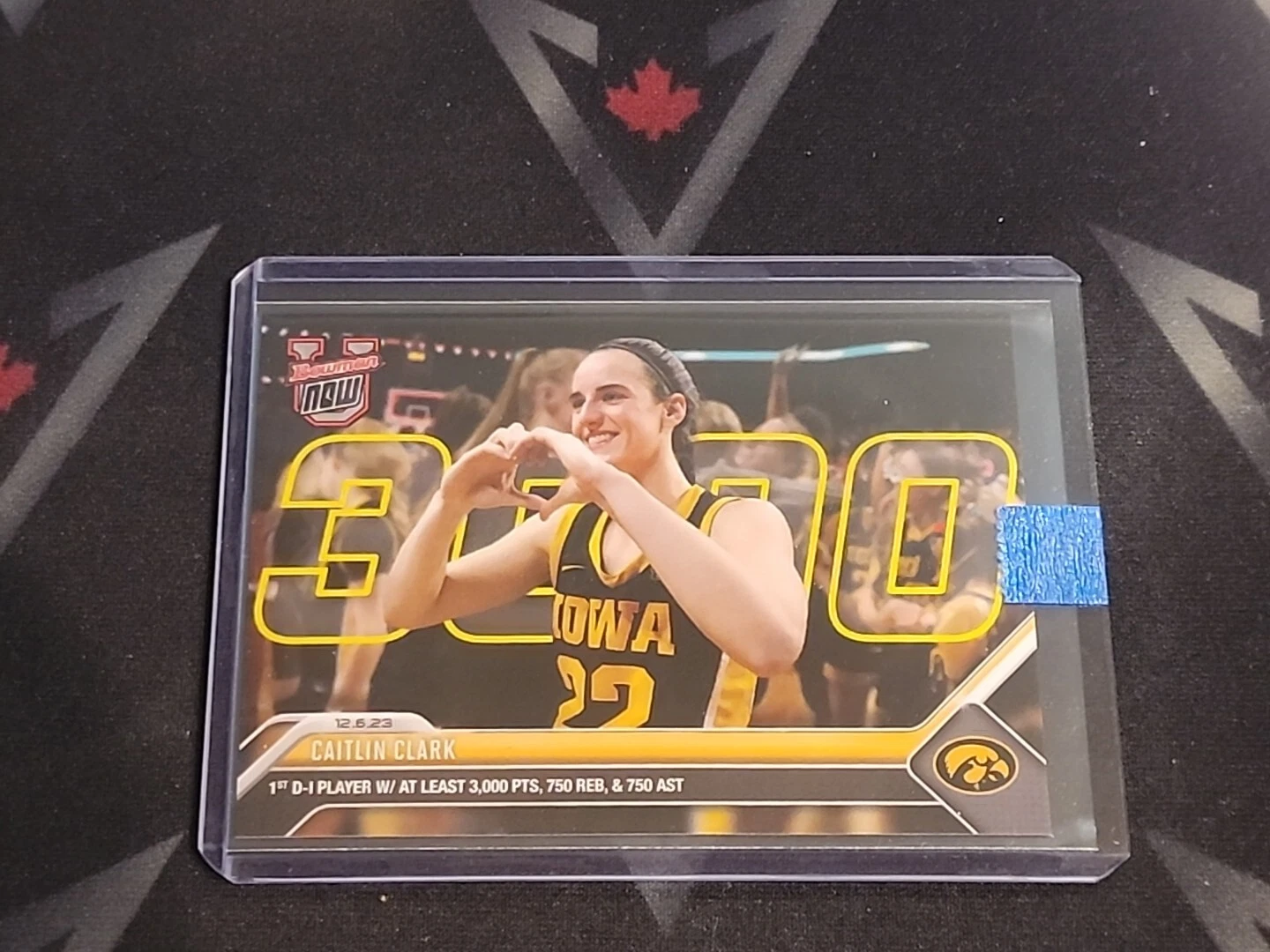 Caitlin Clark 2023 2024 Bowman U NOW #15 1st D1 Player 3000 Pts 750 Reb 750 Ast