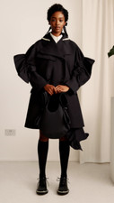 Simone Rocha X H&m Oversized A-line Trench Coat Black Size L Large New