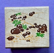 Rubber Stampede Rubber Stamp Posh Impressions Rock Stone Path Pebbles Nature VTG