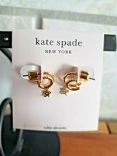 Image of kate spade- something sparkly- pave star double huggie stud- clear/gold-NWT- $50