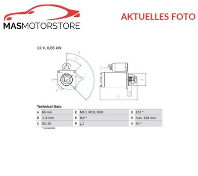 MOTOR ANLASSER STARTER BOSCH 0 986 021 051 A FÜR RENAULT MEGANE I,CLIO II