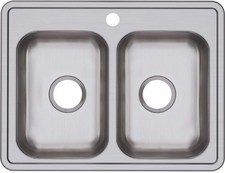 Equal Double Bowl Drop-in Stainless Steel Sink 25 x 19 x 6.25"