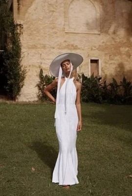 dissh aisle white linen dress Aisle White Linen Bow Back Dress