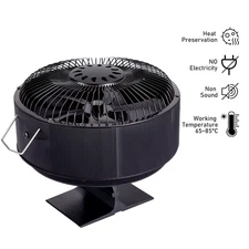 5 Blades Stove Fan Heat Powered round Log Wood Fireplace Fan Burner Quiet Free-S