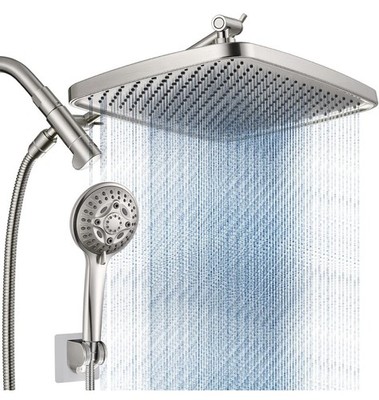 Cobbe 12'' High Pressure Rain Shower Head with Extension Arm -Dual Shower Heads