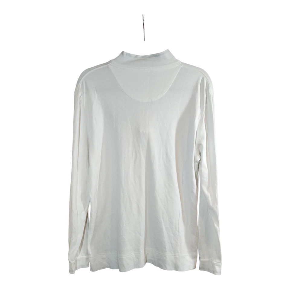 Pullover de golf Peter Millar blanco Pima algodón Shinnecock 1/4 cremallera para mujer XL Foto 4 de 4