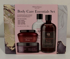 Olivia Grace New York Cashmere Rose Body Care Essentials 4 Piece Set Wash etc