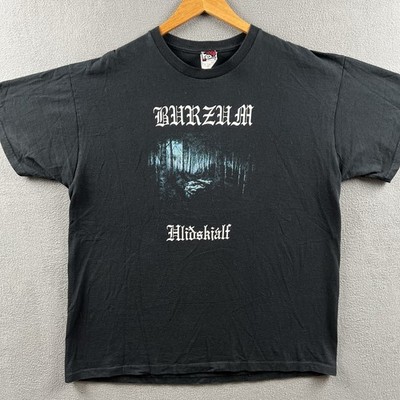 Vintage 1Burzum Shirt Mens XL Black Hliðskjálf Album Promo 90s Chaser Tag Metal