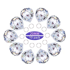 10pcs Crystal Glass Ball Chandelier Prisms Pendants Parts Rainbow Crystal 