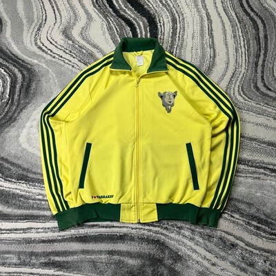 Vintage Adidas 2000's Y2K I Love Marakkesh Oversized Large Yellow Track Jacket