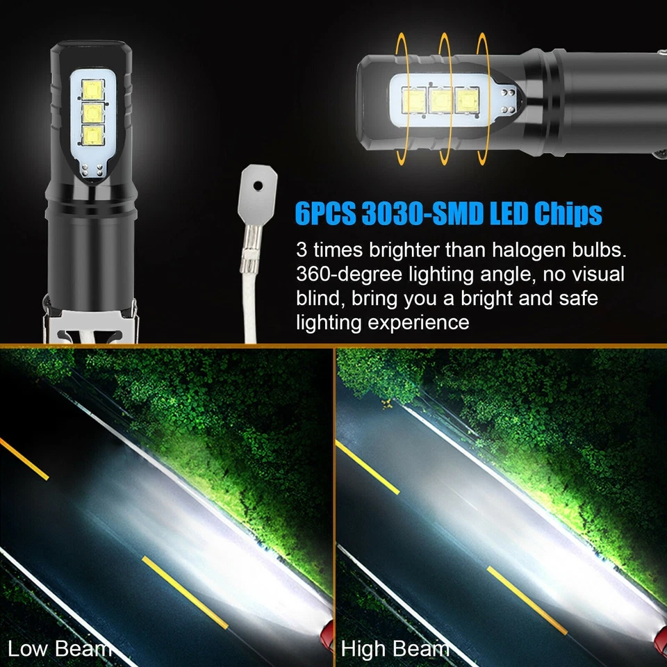 2x H3 LED Fog Driving Light Bulbs Conversion Kit Super Bright 6000K Xenon White - Image 3 of 4
