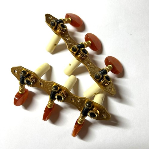 Yamaha Classical Guitar Tuning Pegs Left Right Set Gold 3-String Used