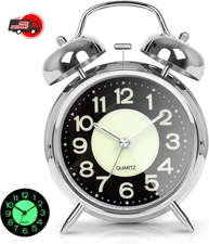 AYRELY Super Loud Alarm Clock for Heavy Sleepers Adults,Twin Bell Retro 4 Inch