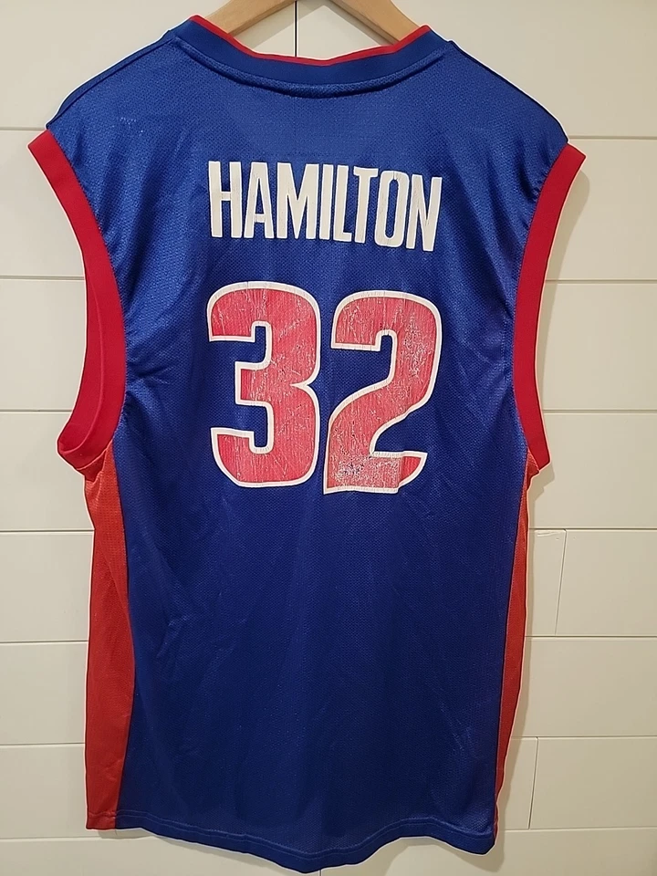 Vtg Richard Rip Hamilton Detroit Pistons #32 Reebok Basketball Jersey Sz Medium - Image 4 of 4